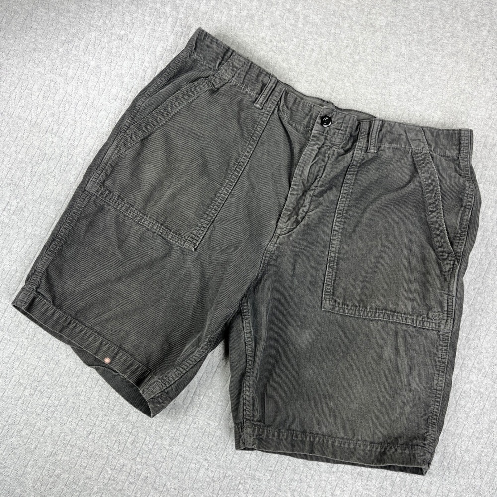 Outerknown Corduroy Utility Shorts Mens 34 Gray Fatigue Beach Surf Casual